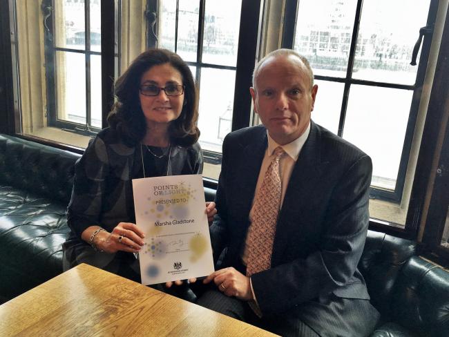 Marsha Meets Mike Freer - Points of Light Award